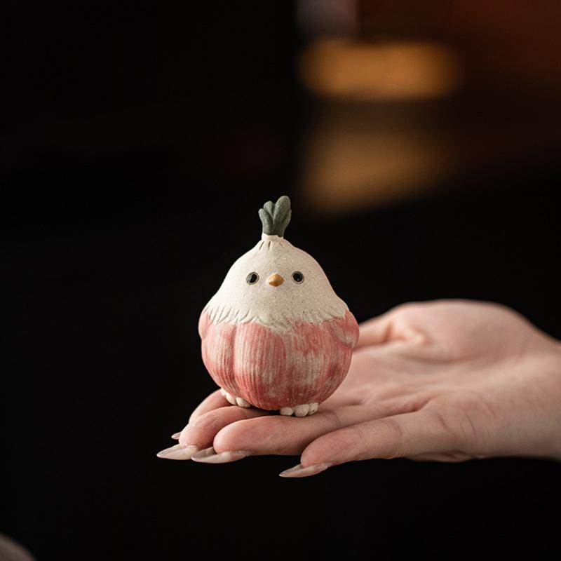 Home Office Design Ideas - 【S】Creative Garlic Bird Tea Pet Ornament