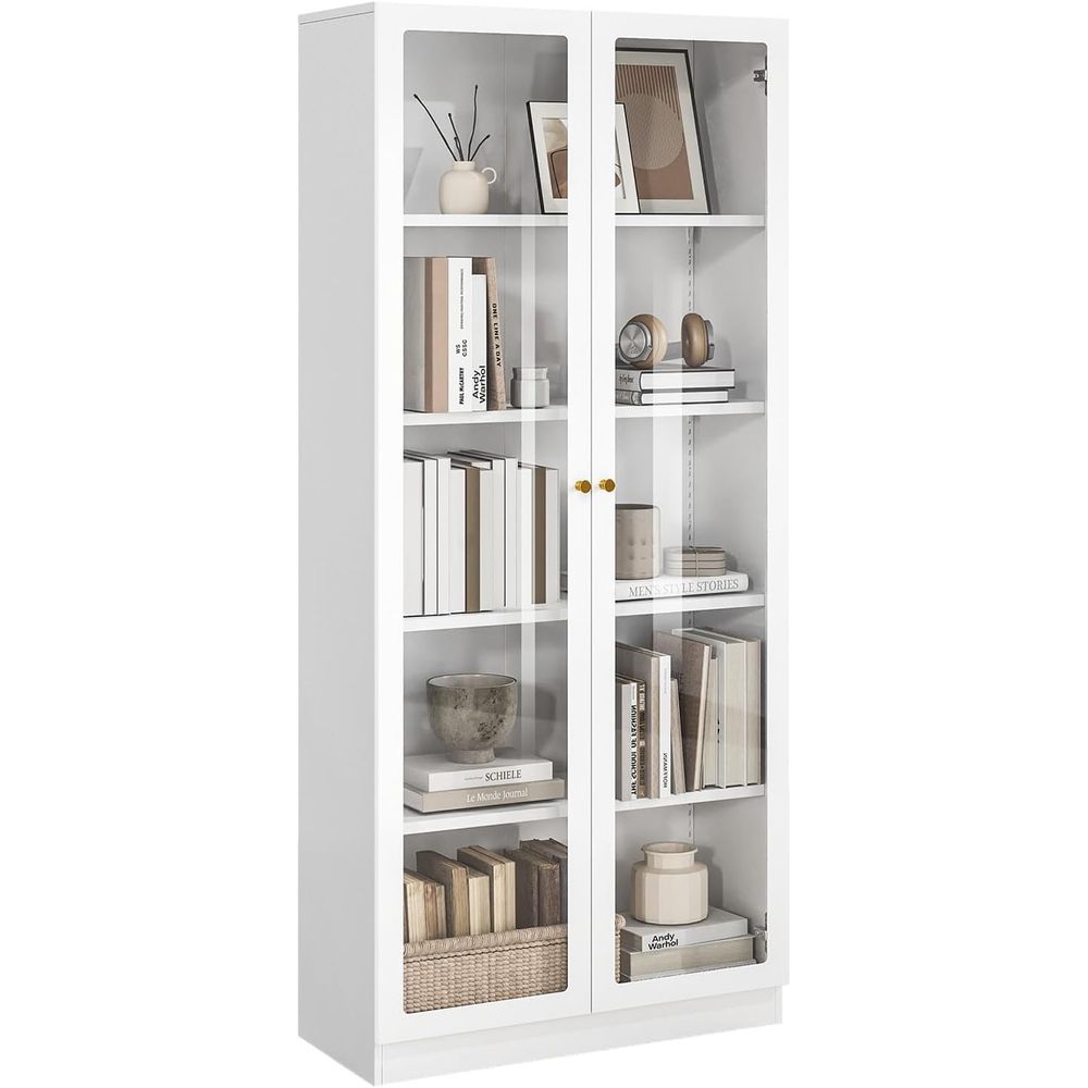 Home Office Living Room - 70.87 Tall Metal Bookshelf, 5-Tier Display