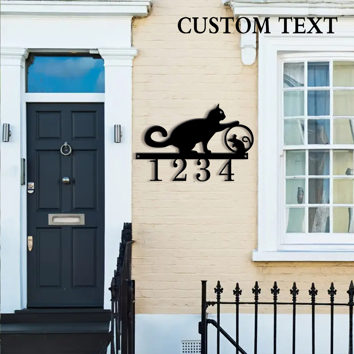 Home Office Windows - 1Pc Custom cat Metal Door Street