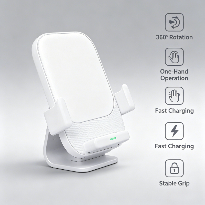 Home Office Call Center - 2-in-1 Adjustable Wireless Charger Stand For