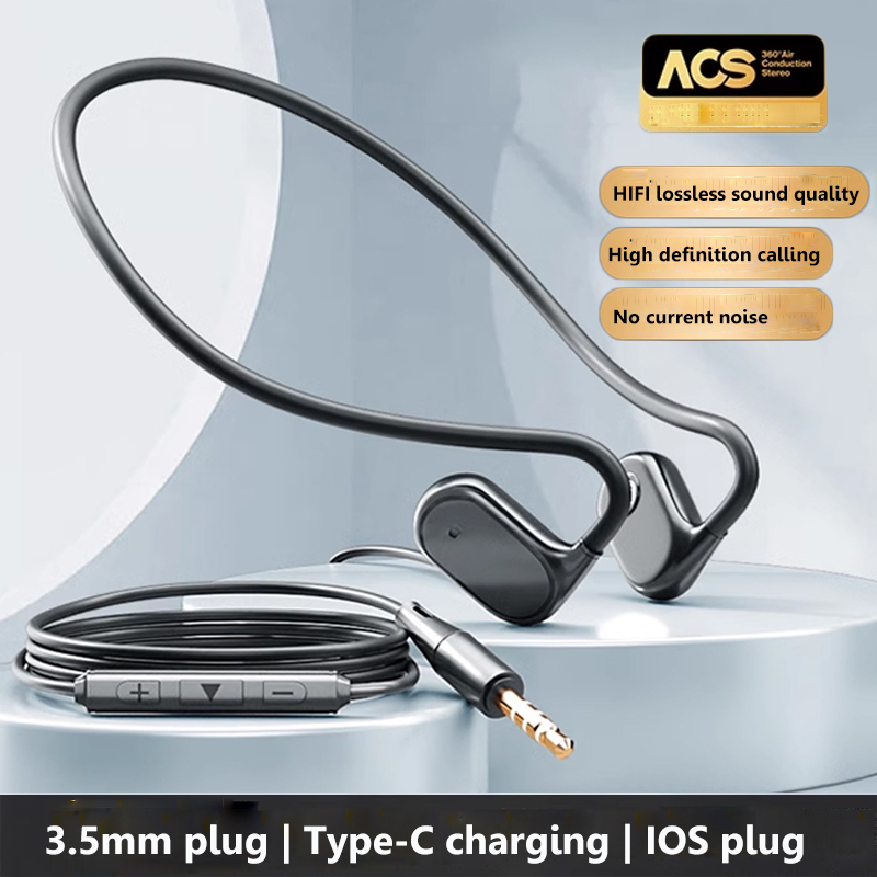 Home Office Call Center - Wired Open Ear Headphones 3.5mm/IOS/Type-c Plug