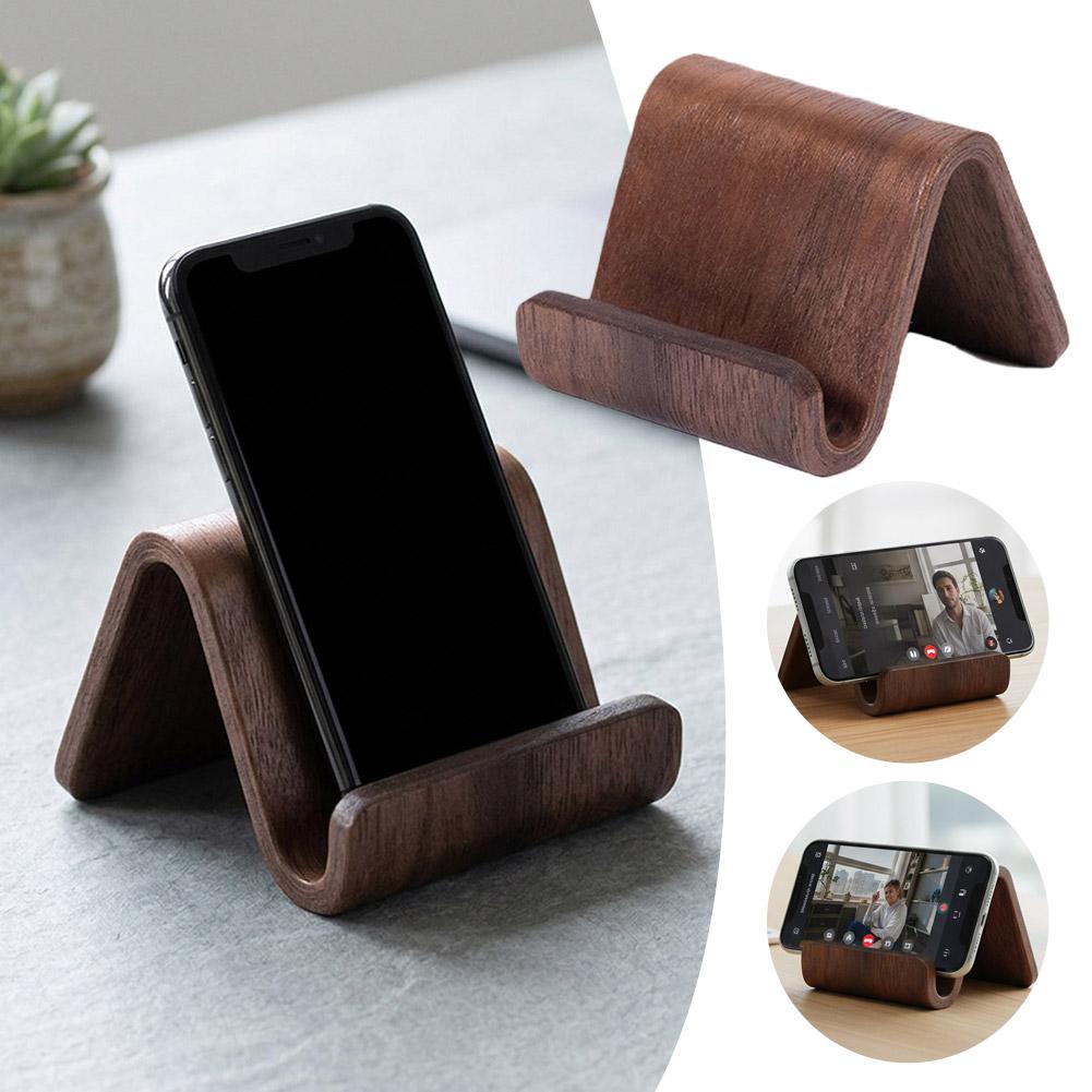 Home Office Call Center - Multifunctional Solid Wood Phone Holder Front