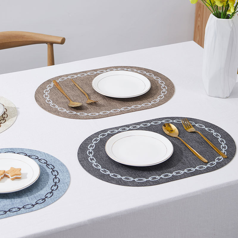 Oval Table Placemat Faux Leath - Desk Mat Leather avaliação e preço