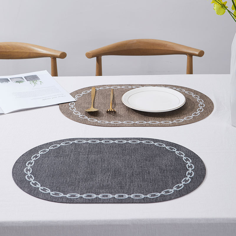 Oval Table Placemat Faux Leath - Desk Mat Leather avaliação e preço