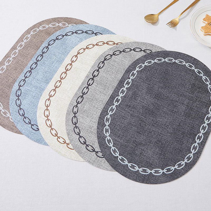 Oval Table Placemat Faux Leath - Desk Mat Leather avaliação e preço