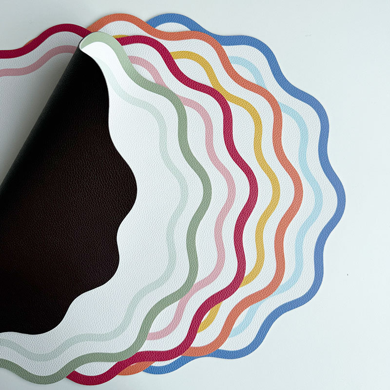 Printed Flower Shape Leather P - Desk Mat Leather avaliação e preço