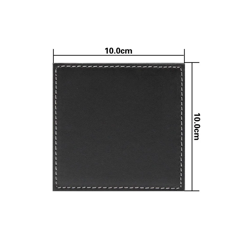 6pcs/Set Business Leather Coas - Desk Mat Leather avaliação e preço
