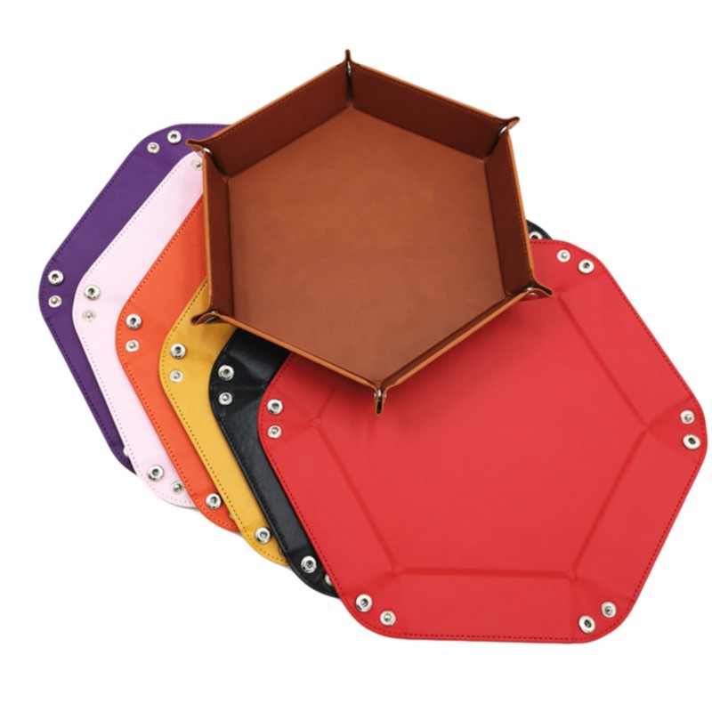 Hexagon Folding Dice Tray PU L - Desk Mat Leather avaliação e preço