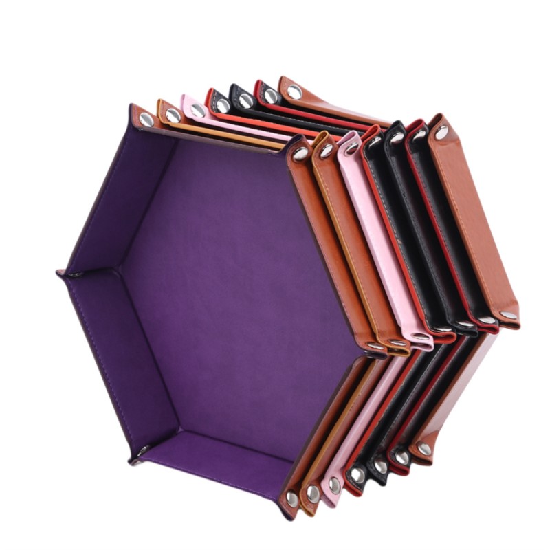 Hexagon Folding Dice Tray PU L - Desk Mat Leather avaliação e preço