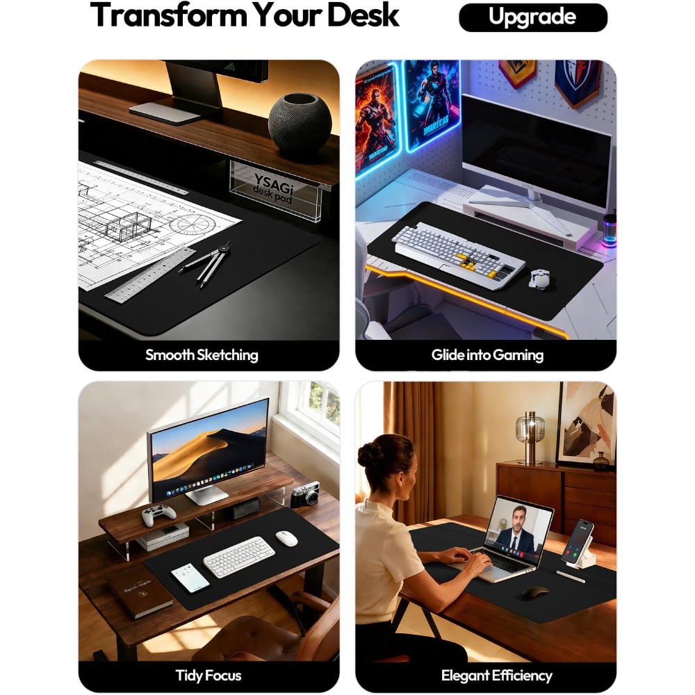 Large PU Leather Desk Pad Prot - Desk Mat Leather avaliação e preço