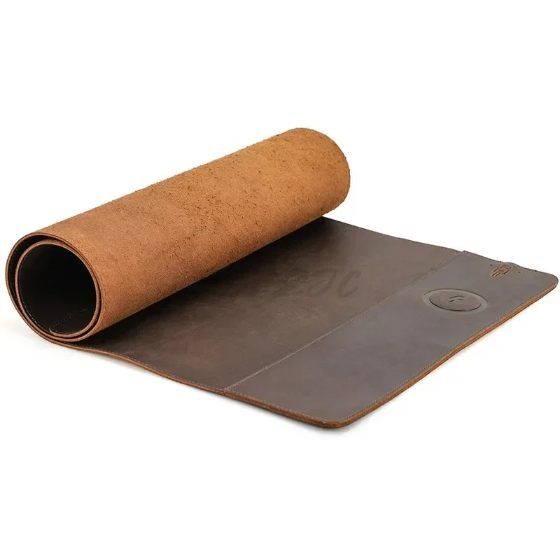 Vintage Cowhide Mouse Pad with - Desk Mat Leather avaliação e preço
