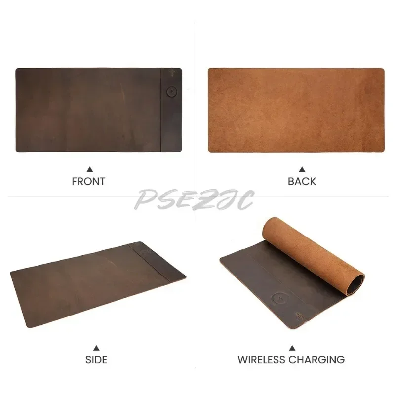 Vintage Cowhide Mouse Pad with - Desk Mat Leather avaliação e preço