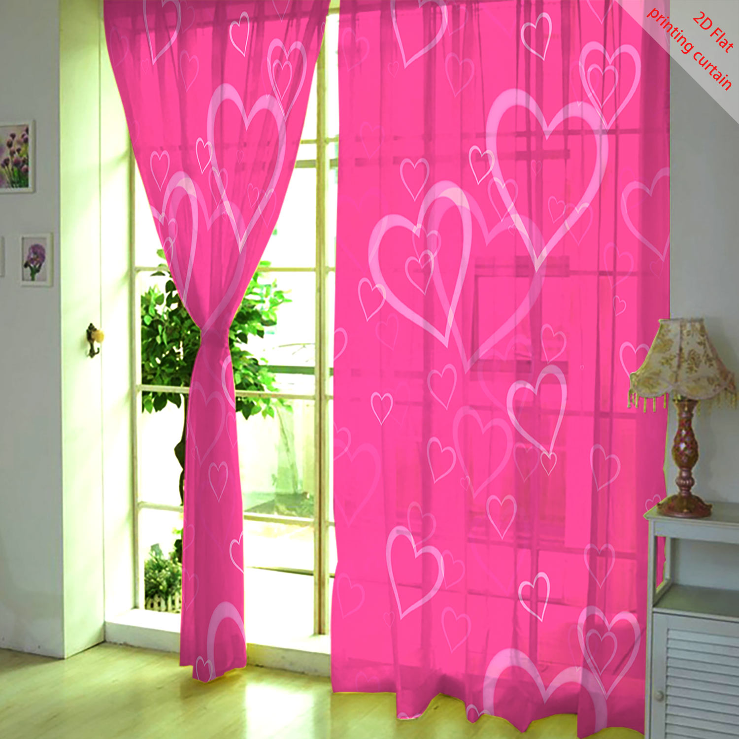 Heart Shaped Printed Transpare - Home Office Windows avaliação e preço