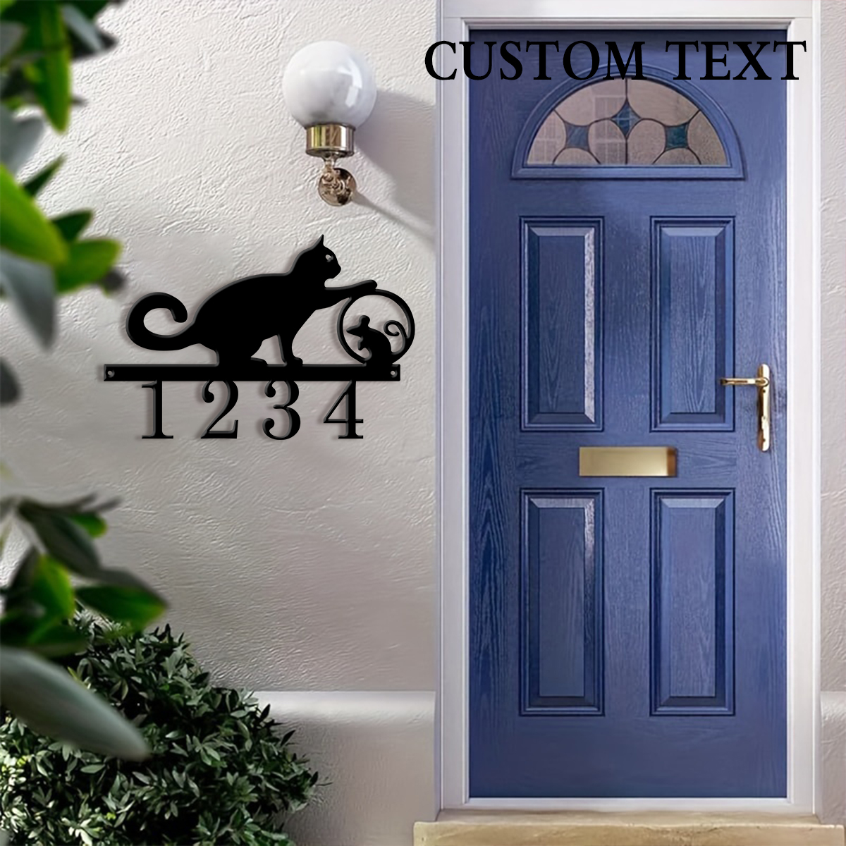 1Pc Custom cat Metal Door Stre - Home Office Windows avaliação e preço