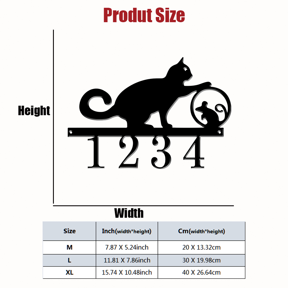 1Pc Custom cat Metal Door Stre - Home Office Windows avaliação e preço