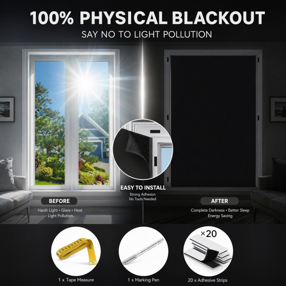 Blackout Blinds Stick On Tempo - Home Office Windows avaliação e preço