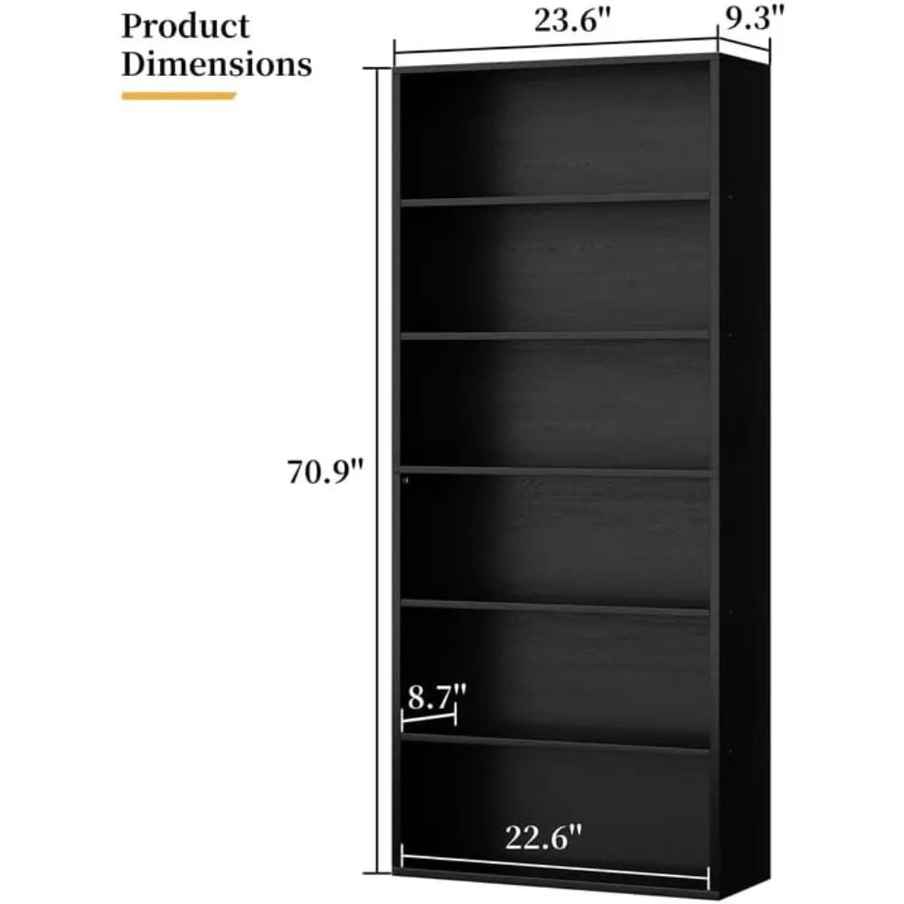 6-Tier Tall Open Bookcase, 70. - Home Office Living Room avaliação e preço