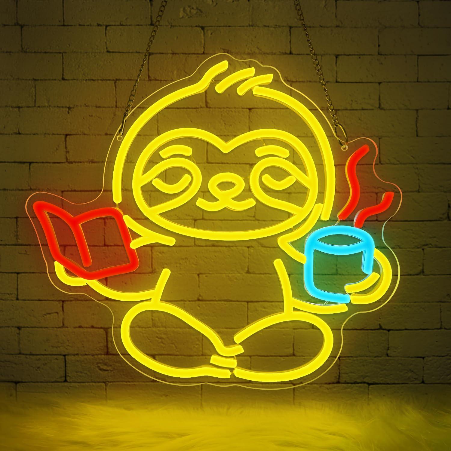 Sloth Neon Sign USB Dimmable L - Home Office Living Room avaliação e preço