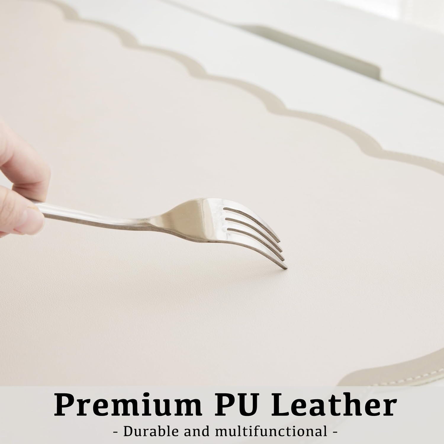 Scalloped Desk Mat 31.5x15.7 L - Desk Mat Leather avaliação e preço