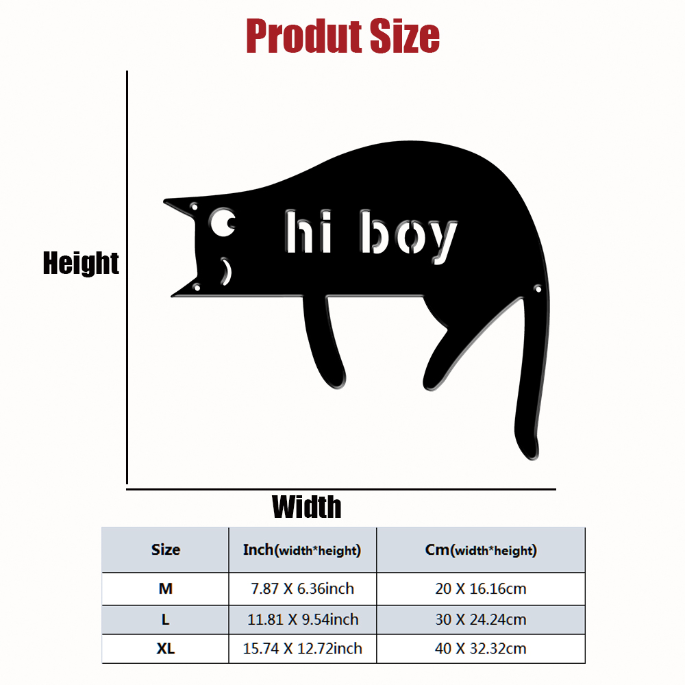 1Pc Custom cat Metal Door Stre - Home Office Windows avaliação e preço