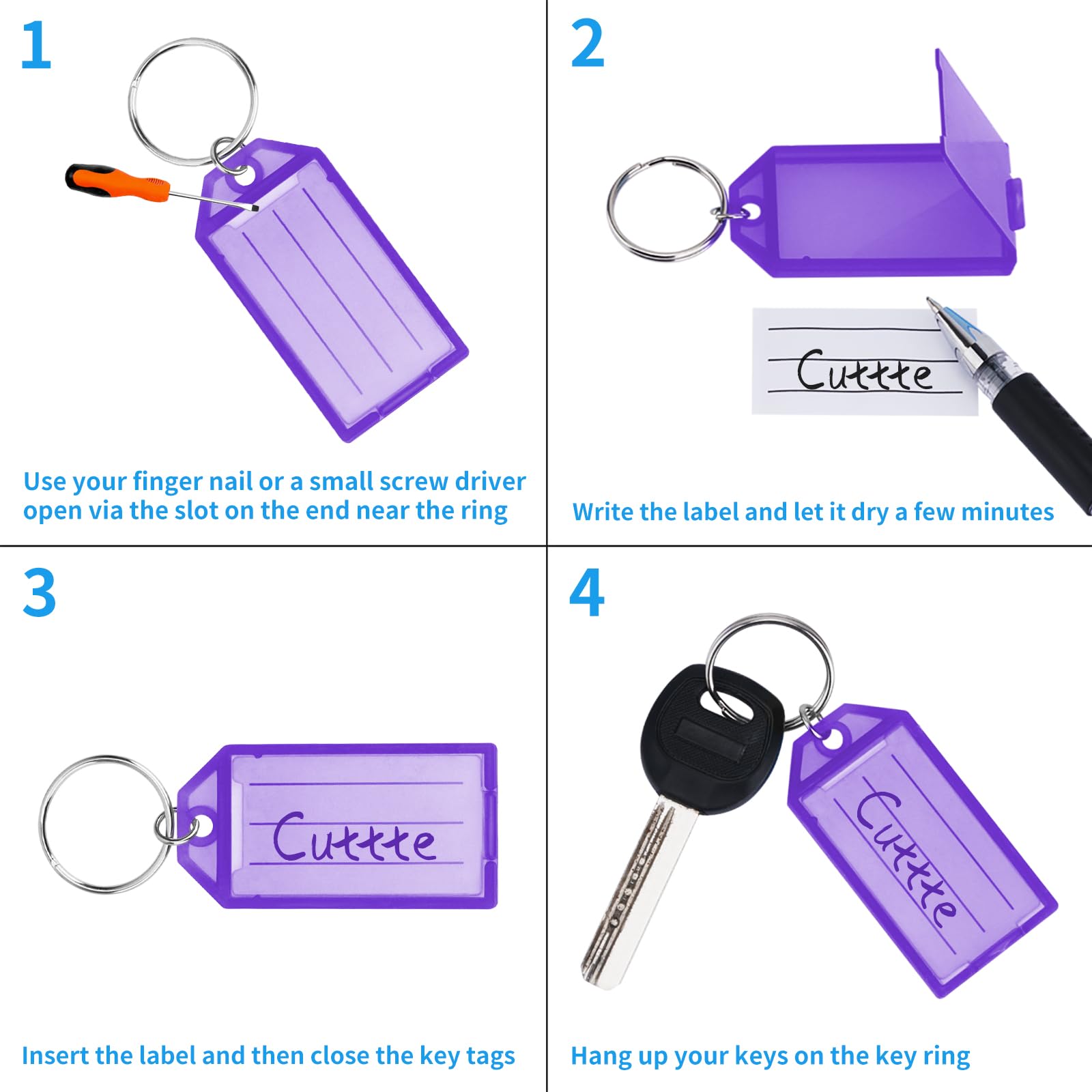 16 Pack Plastic Key Tags with  - Home Office Windows avaliação e preço