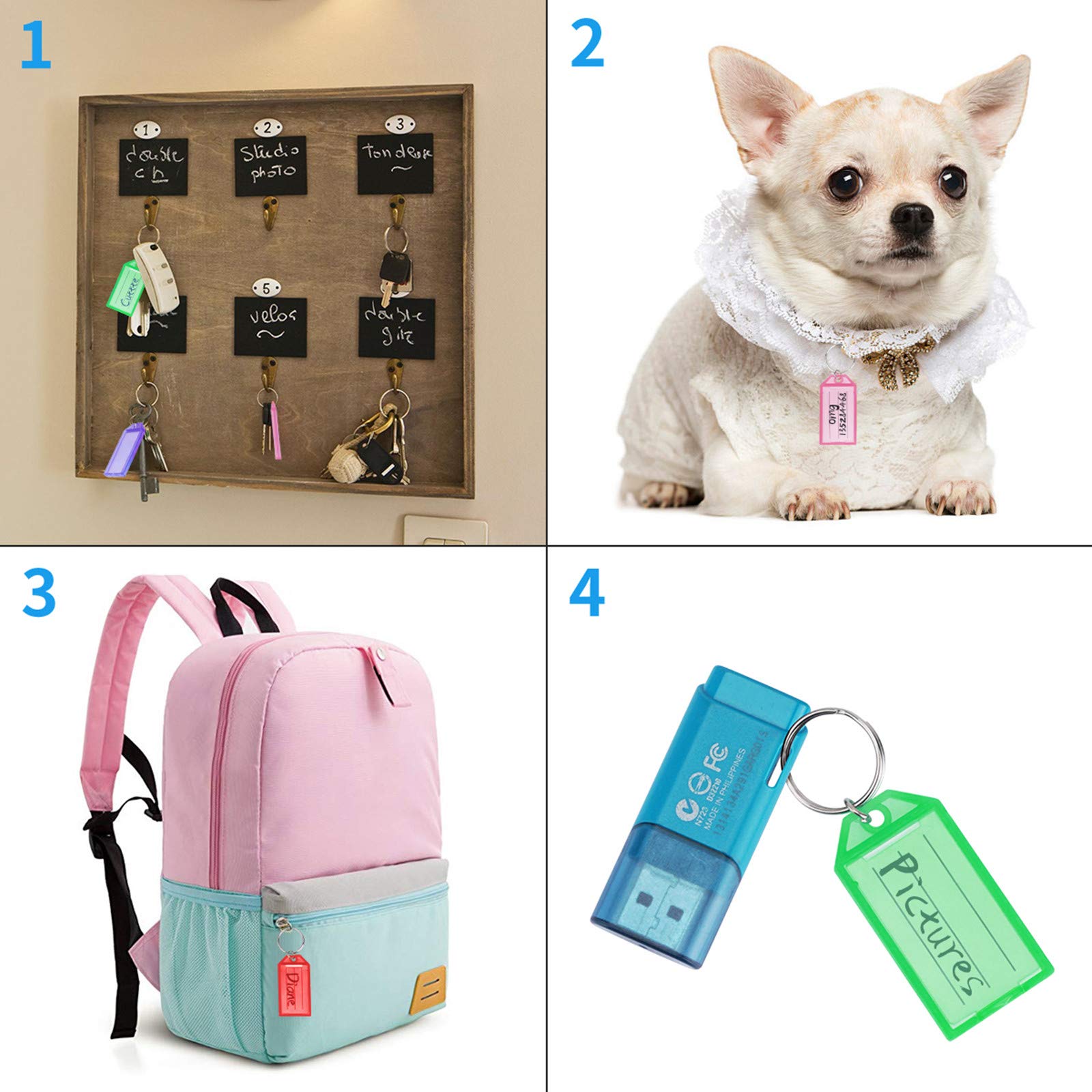 16 Pack Plastic Key Tags with  - Home Office Windows avaliação e preço
