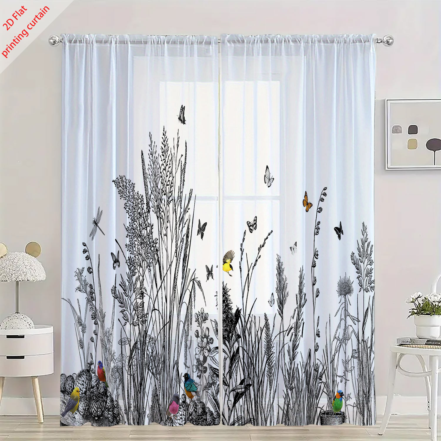 Plant Printed Transparent Scre - Home Office Windows avaliação e preço