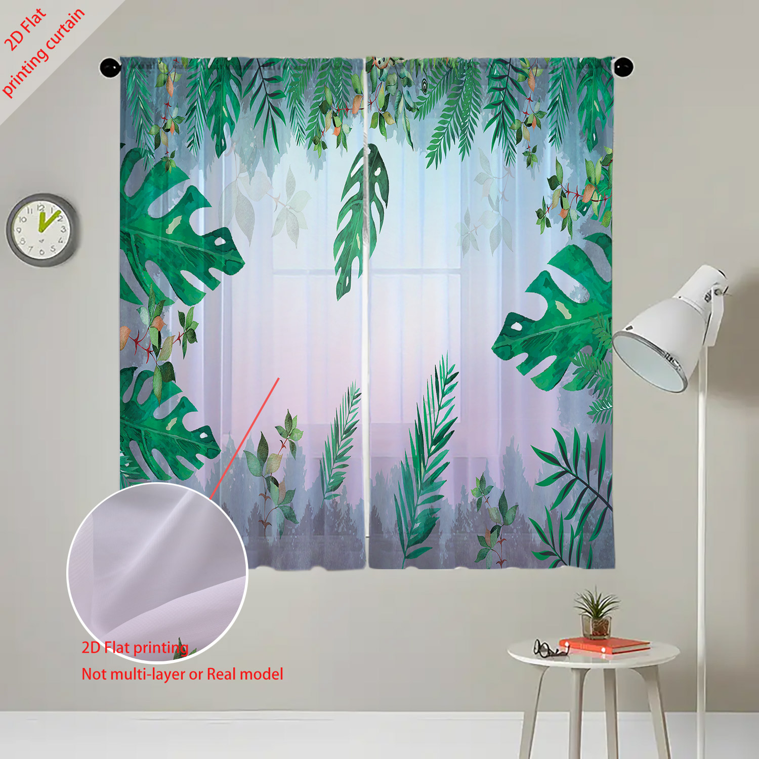 Plant Printed Transparent Scre - Home Office Windows avaliação e preço