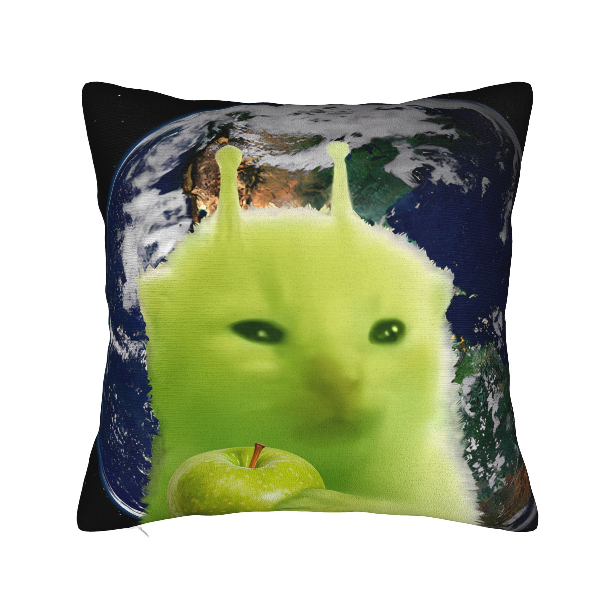 Green Alien Cat Meme Pillow Co - Home Office Design Ideas avaliação e preço